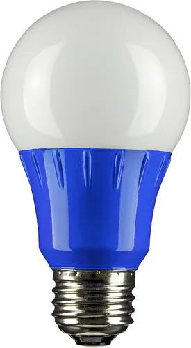 Miniatura 9 de Sunlite 40450 - Foco de luz LED de color A19, 3 W (equivalente a 25 W), base mediana E26, no regulable, certificación UL, decoración de fiestas, Azul