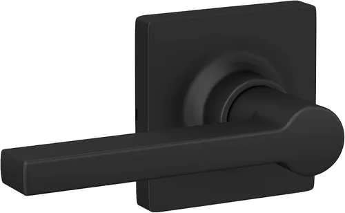 Miniatura 4 de Palanca recta con manija de puerta simulada de moldura cuadrada, acabado negro mate, paquete de 4
