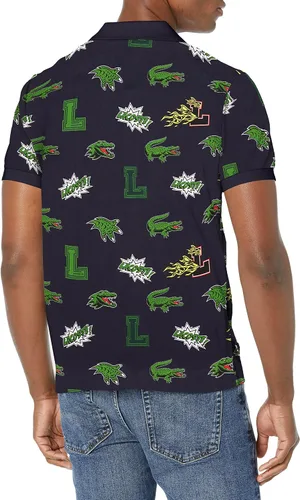 Miniatura 2 de Lacoste Polo navideño con estampado de cocodrilo de ajuste regular para hombre