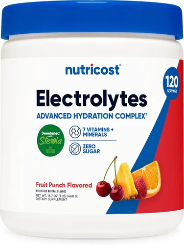 Miniatura 11 de Nutricost Electrolitos en Polvo Complejo (60 Porciones, Frambuesa Azul) - Mezcla de Bebida Suplemento de Hidratación con Vitaminas y Minerales