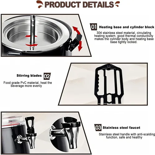 Miniatura 4 de Dispensador De Chocolate Caliente, Máquina Comercial Para Fundir Chocolate, Temperatura Ajustable, Pantalla De Temperatura Led, Con Cuchilla