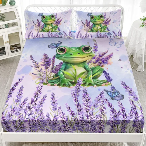 Miniatura 18 de AILONEN Axolotl - Juego de sábanas bajeras para niños, tamaño individual XL, color rosa y azul degradado kawaii, lindas sábanas de fresa salamandra