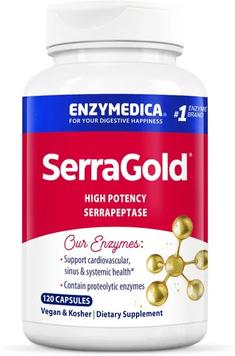Miniatura 6 de Enzymedica, SerraGold, apoya la recuperación, sistema inmunológico y cardiovascular, suplemento natural, 60