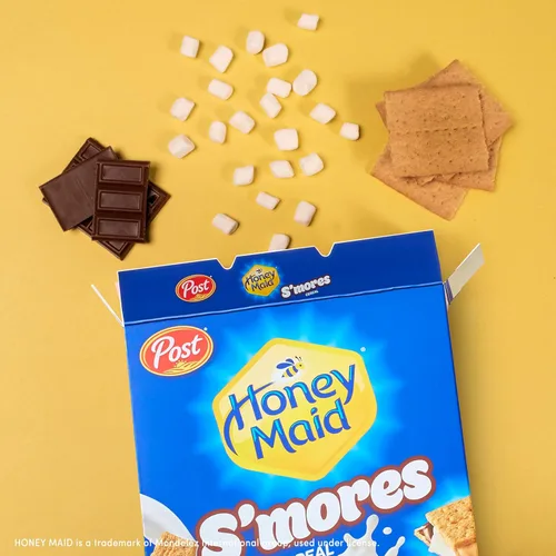 Miniatura 5 de Honey Maid S'mores Cereal para el desayuno, cuadrados de maíz y trigo endulzados, aperitivos crujientes para la mañana, caja de 12.25 onzas