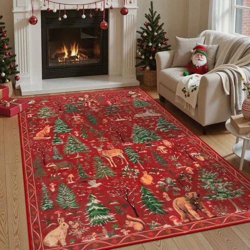 Miniatura 19 de OJIA Alfombras azules con estampado de selva de 5 x 7 pies para sala de estar, suaves, ultrafinas, lavables, para dormitorio, alfombra de entrada