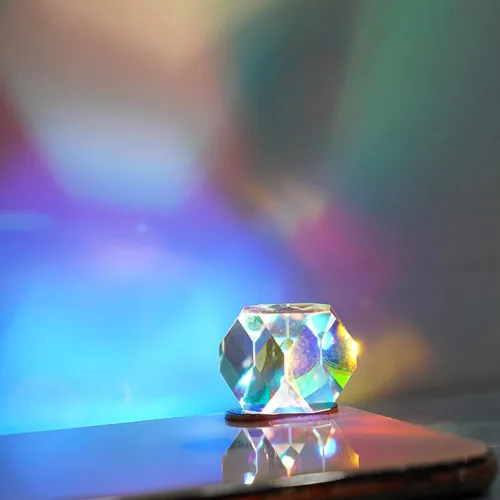 Miniatura 4 de HDCRYSTALGIFTS Prisma de dispersión RGB poliedro de vidrio óptico