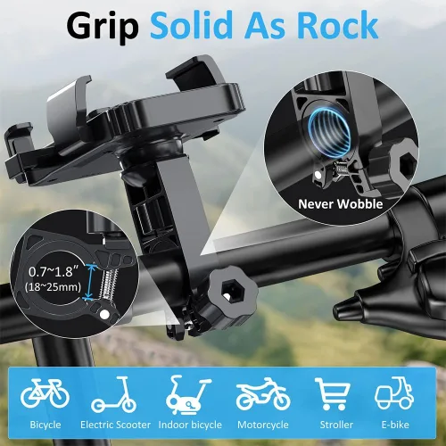 Miniatura 4 de Soporte de teléfono para bicicleta, soporte de teléfono para manubrio para bicicleta y motocicleta, scooter eléctrico, bicicleta de montaña, soporte