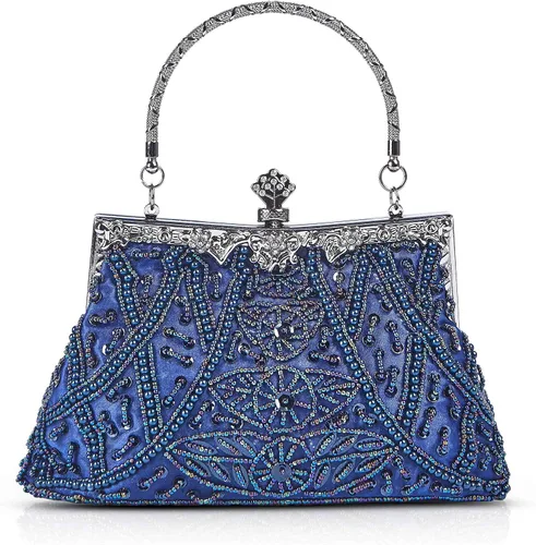 Bolso de estilo vintage con cuentas de lentejuelas bolso de noche de fiesta de boda bolso de embrague de diamantes de imitación