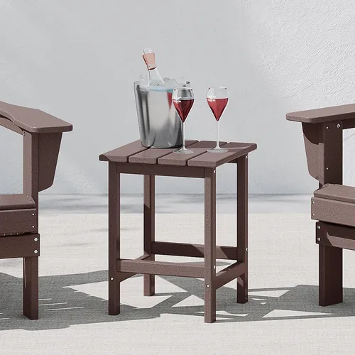 Miniatura 57 de WestinTrends Ashore - Mesa auxiliar Adirondack moderna para patio al aire libre, madera envejecida Roble (Weathered Wood)