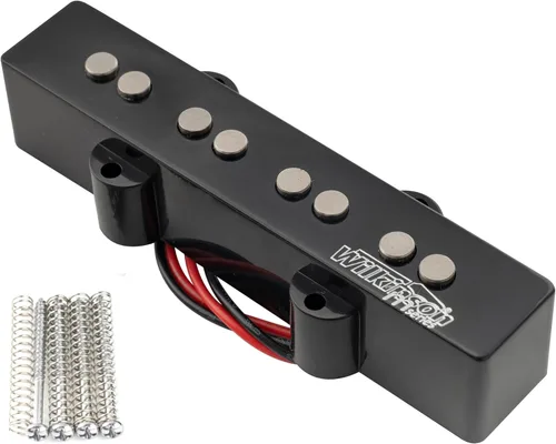 Miniatura 6 de Wilkinson M-series WOJB Variable Gauss Alnico 5 Jazz Bass Bridge Pickup tono vintage para bajo eléctrico estilo JB de 4 cuerdas, negro Puente