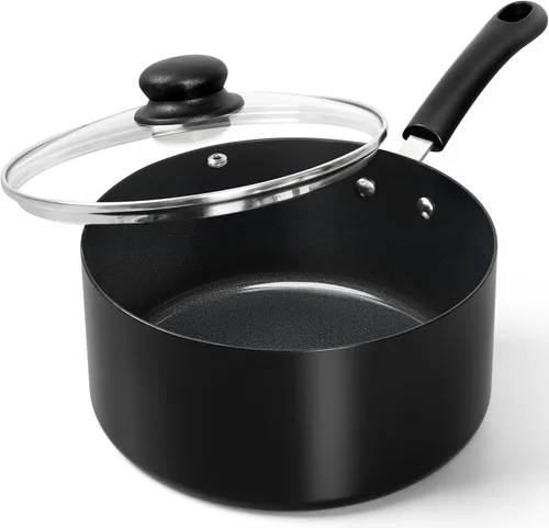 Miniatura 17 de MICHELANGELO Juego de sartenes antiadherentes, cacerola de cerámica con tapa, olla multiusos con tapa, sartenes no tóxicas, 1 cuarto de galón, blanco
