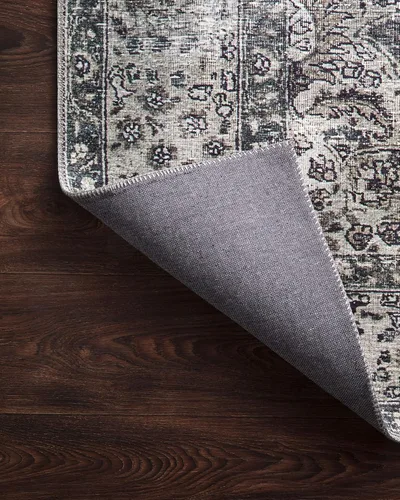 Miniatura 9 de Loloi - Tapete decorativo de pelo corto sala de estar, suave duradero, colección Layla, estampado envejecido retro, no desprende pelo, fácil Gris