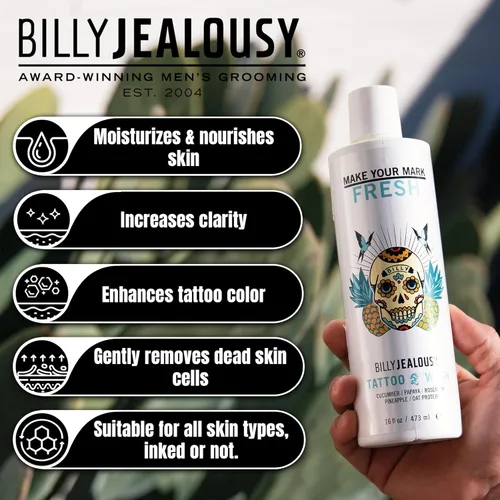 Miniatura 3 de Billy Jealousy Make Your Mark Fresh Tattoo Wash, Cleansing and Hydrating Tattoo Aftercare Enriched With Cucumber and Rosemary