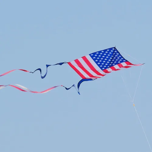 Miniatura 6 de WindNSun Cometa de nailon 2D de gran tamaño, bandera de EE. UU., 70 pulgadas de ancho