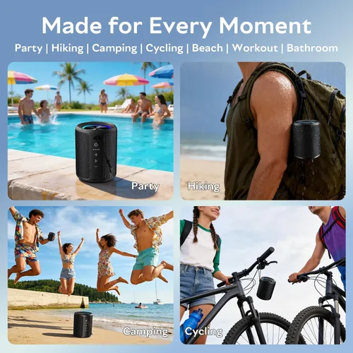 Miniatura 7 de Altavoz Bluetooth portátil, IPX7 impermeable altavoz inalámbrico con sonido estéreo fuerte de 20 W, tiempo de reproducción de 15 horas y luz RGB
