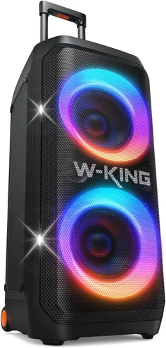 W-KING Altavoz portátil Bluetooth Partybox Loud, 370W MAX Pro Sound, graves más profundos, caja de auge grande para exteriores inalámbrica, mango