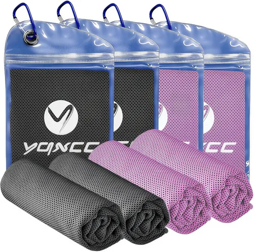 Miniatura 9 de YQXCC Paquete de 4 toallas refrescantes de 40 x 12 pulgadas, toallas de hielo de microfibra para cuello y cara, trapos suaves y transpirables para 2