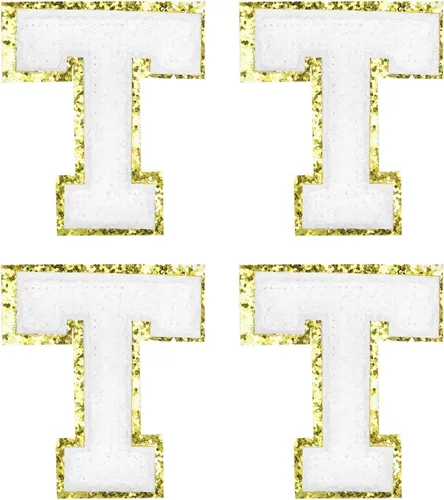 Miniatura 20 de MECCANIXITY 4 parches de letras de felpilla termo-adhesivas con letras del alfabeto blanco, talla M, 3 pulgadas de altura para ropa, zapatos