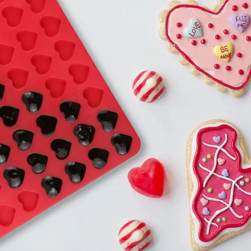 Miniatura 8 de Mini molde de silicona con forma de corazón, 150 cavidades en forma de corazón, moldes de chocolate para dulces, fondant, gomitas, gelatina, molde