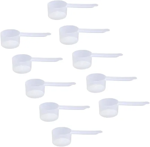 Cuchara de medición de plástico, (35 cc | 2.5 cucharadas | 1.25 fl oz. | 35 mL) Cucharas de mango largo para polvos, gránulos, café, comida para