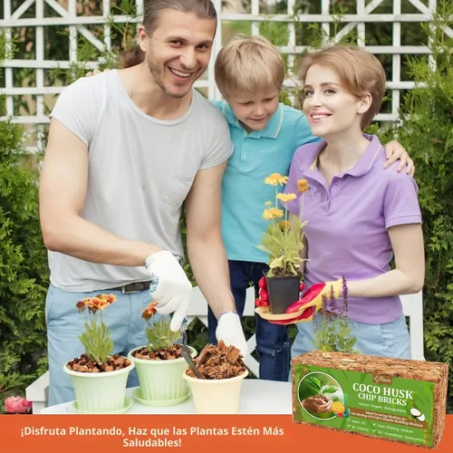 Miniatura 7 de Riare Paquete de 2 sustratos de chips de coco para plantas, 2.2 libras, ladrillo de cáscara de coco 100% orgánico con baja EC y pH equilibrado