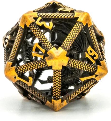 Miniatura 10 de UDIXI Juego de dados de metal de 7 troqueles, juego de dados poliédricos DND para juegos de rol y otros juegos de mesa (cobre antiguo)