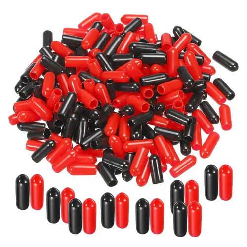Miniatura 74 de MECCANIXITY 50 unids tapas de goma Surtido de 0.079 in PVC vinilo tornillo rosca protector para tornillo tornillo negro rojo