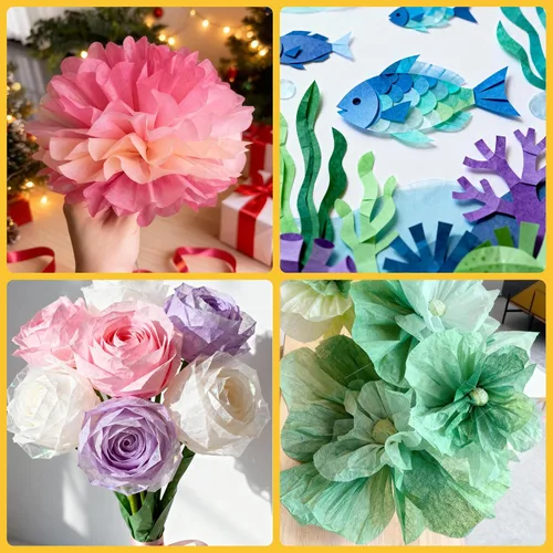 Miniatura 5 de PSISO 360 hojas de papel de seda para bolsas de regalo, 40 colores de 14 x 10 pulgadas, papel de regalo a granel para manualidades, suministros