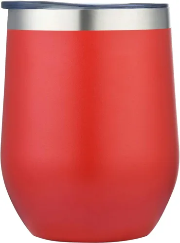 Miniatura 3 de Vaso de vino aislado de 12 onzas con tapa, acero inoxidable (caliente/frío, 8/12 horas) para café y vino