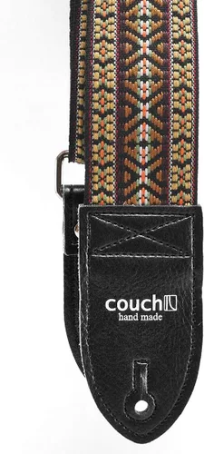 Miniatura 4 de Correa de guitarra bohemia de tejido hippie de los años 70 con cinturón de seguridad reciclado, fabricado en Estados Unidos por Couch Guitar Straps