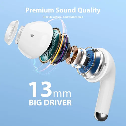 Miniatura 6 de Auriculares inalámbricos para Samsung S25 Ultra S26 S24 S23 Fe S22+, 5.3 auriculares Bluetooth con aislamiento de ruido con micrófono táctil HiFi