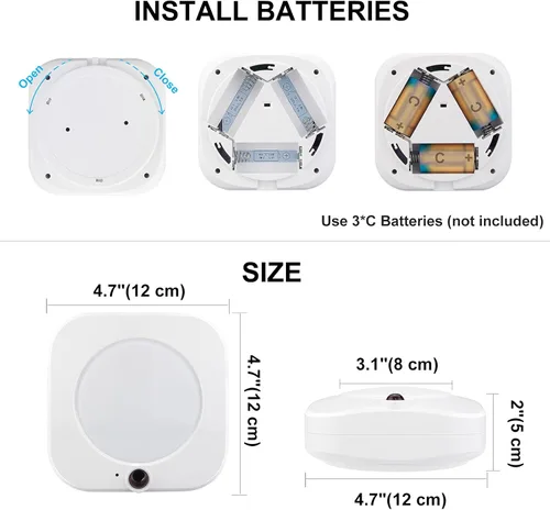 Miniatura 6 de Lámpara de techo alimentada por batería, luz de ducha con control remoto, luz de techo inalámbrica, luces de techo LED con temporizador de Sin