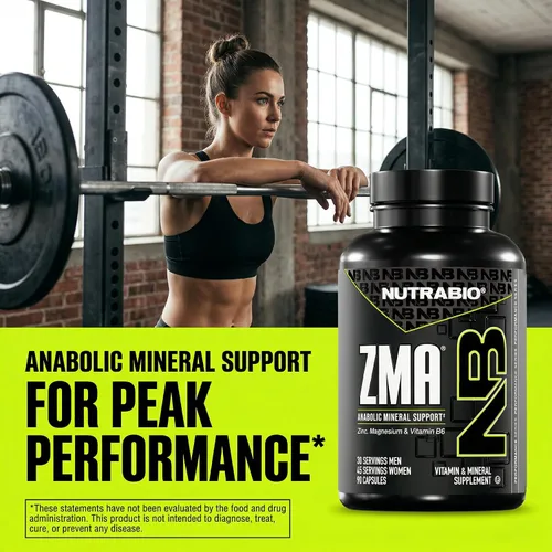 Miniatura 7 de NutraBio ZMA Suplementos para hombres y mujeres - Suplementos de zinc y magnesio para apoyar los niveles hormonales - Dormir - Recuperación muscular