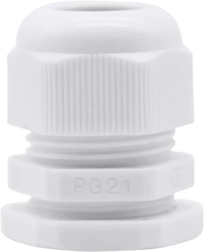 Miniatura 9 de Lantee PG 7 Prensaestopas - 20 piezas de plástico blanco Nylon impermeable de alambre de montaje de conector
