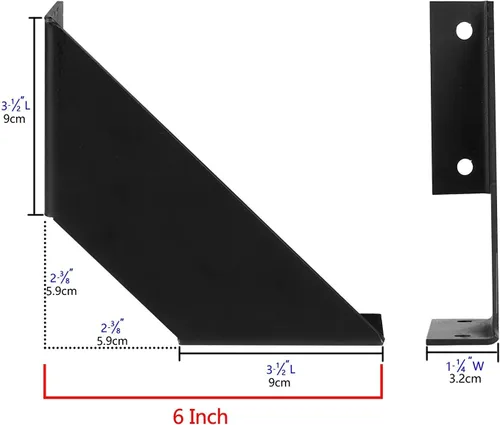 Miniatura 3 de FOYO 4 soportes de estante angulares resistentes soportes de soporte de estantes flotantes, 6 pulgadas