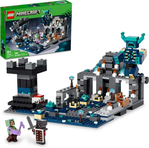 LEGO Minecraft The Deep Dark Battle Set, 21246 Biome Adventure Toy, Ciudad antigua con figura de guardián, torre explosiva y cofre del tesoro, para