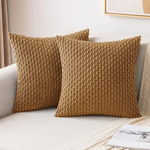 Miniatura 17 de MIULEE - Paquete de 2 fundas de cojín decorativas, modernas y boho, de terciopelo, con textura a rayas, para sofá, cama, sala de estar, decoración
