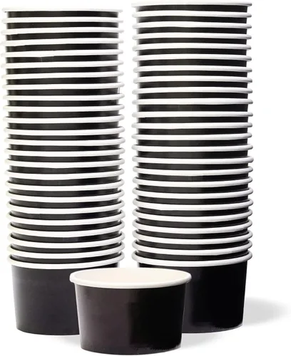 MATICAN Vasos de Papel para Helado - 50 Unidades de Cuencos de Postre Desechables de 5.5 Onzas para Alimentos Calientes o Fríos, Suministros de