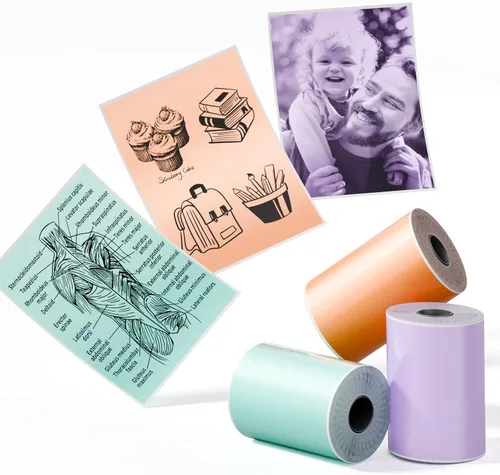 Miniatura 11 de Phomemo Papel adhesivo blanco - para mini impresora Phomemo T02/T02Pro/Q02E/M02X/Y02C/Q02, para notas de estudio, fotos, bricolaje, calcomanías