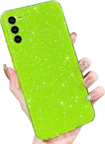 Miniatura 73 de MINSCOSE Compatible con Samsung Galaxy S22 Plus Case, Bonito Color Neón Brillante, con Purpurina Brillante Delgada Resistente a Golpes de Silicona