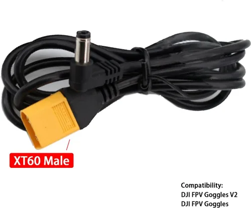 Miniatura 6 de Avata FPV - Cable de alimentación XT60 a CC para DJI Avata Fly Smart Combo FPV Goggles V2, FPV Goggles Battery 1.2M/47inch