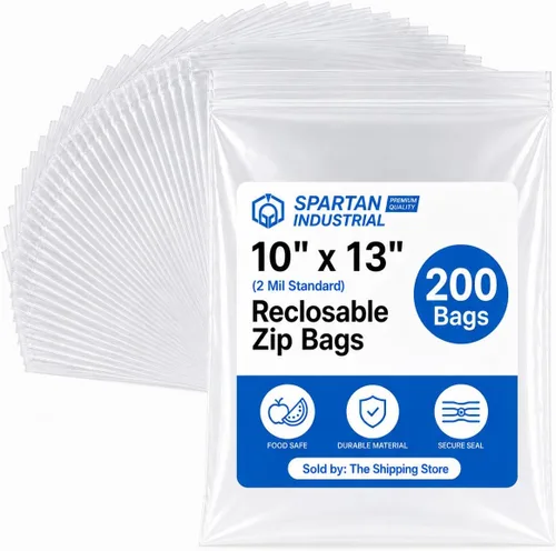 Miniatura 10 de Spartan Industrial - Bolsas de plástico de polietileno transparente recerrable de 6" x 9" (200 unidades) de un cuarto de galón con cremallera