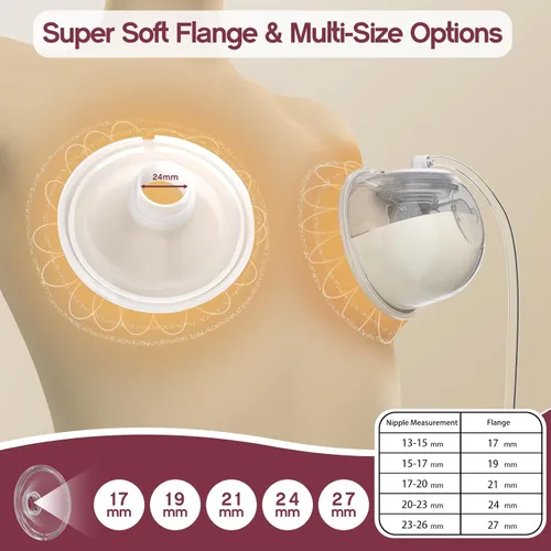 Miniatura 4 de CaraCups portátiles de 17 mm para recolección de leche, copas de recolección manos libres compatibles con Spectra S1/S2/9 Plus/SG, aptas para bombas