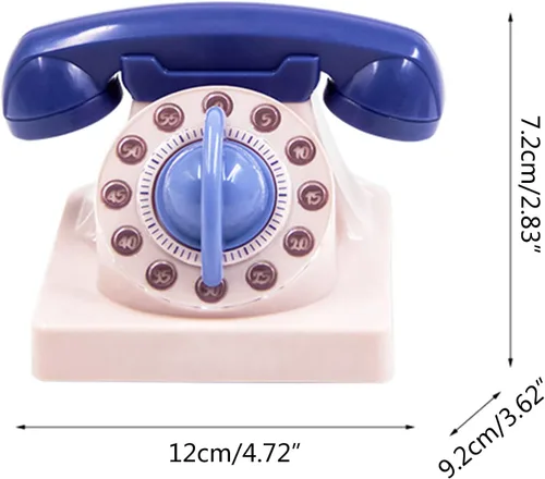 Miniatura 8 de Lindo teléfono de dibujos animados en forma de temporizador de cocina mecánico viento hasta 60 minutos manual 360 grados temporizador giratorio