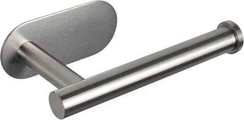Soporte autoadhesivo de acero inoxidable para papel higiénico, sin taladrar, adecuado para baño, cocina, RV (níquel cepillado)