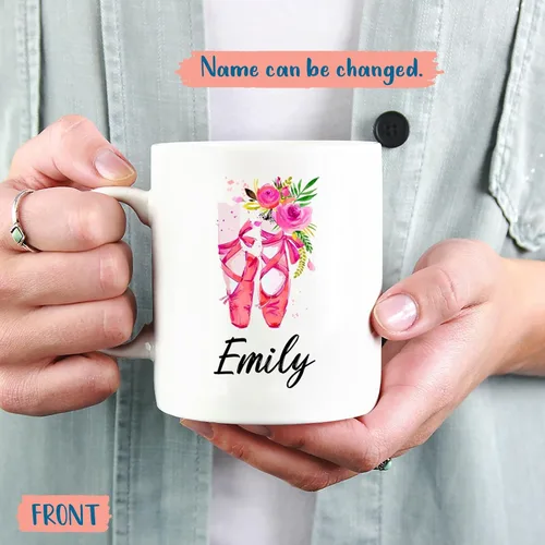 Miniatura 2 de Regalo personalizado de bailarina, taza de zapato de ballerina, taza de bailarina, tazas para amantes de la danza, taza de café personalizada
