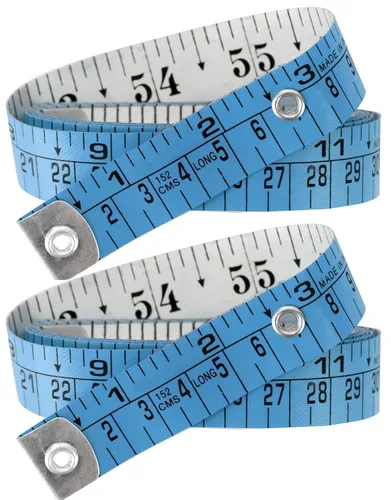 Miniatura 10 de Paquete de 2 cintas métricas de tela blanca, cinta métrica para el cuerpo Cinta métrica suave para costura de tela y medición médica del cuerpo