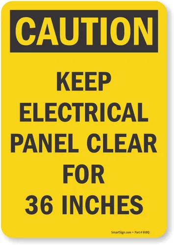 Miniatura 5 de SmartSign Etiqueta "Precaución: mantén el panel eléctrico transparente para 36 pulgadas" Vinilo laminado de 10 x 14 pulgadas
