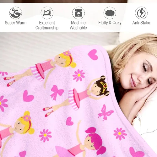 Miniatura 4 de Manta de bailarina para niña, súper suave y cálida, manta de baile para sofá, cama, decoración para niñas y adultos, regalos para todas