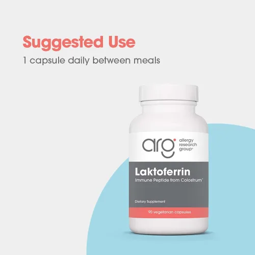Miniatura 4 de Allergy Research Group ARG Laktoferrin - 350 mg de lactoferrina - Sistema inmunológico y apoyo a la salud intestinal - Sin gluten y sin OMG - 90